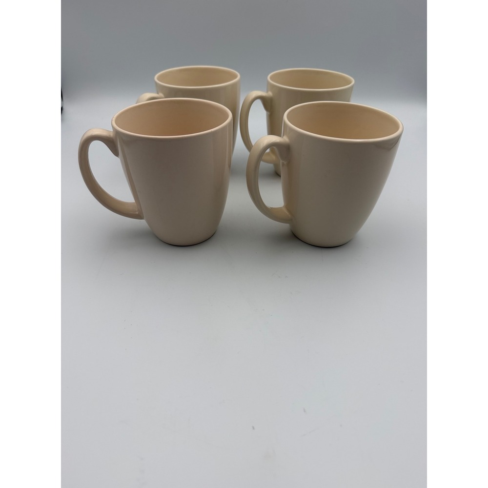 Corelle Stoneware Mugs Set of 4 Cream Off-White Coffee Tea Cups
